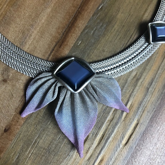 Sarah Cavender Metalworks Mesh Floral Necklace - Picture 2 of 5